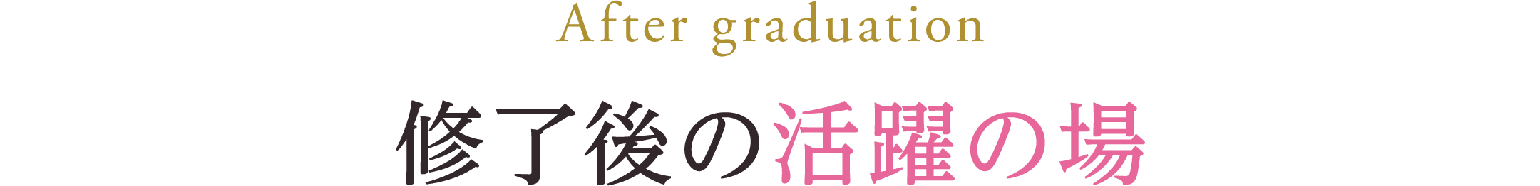 修了後の活躍の場